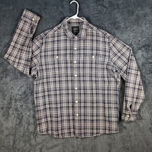 Grayers Heritage Flannel Shirt Men Extra Large Blue Plaid Brushed Overshirt